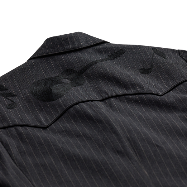 Unconstructed Pinstripe Denim Blazer