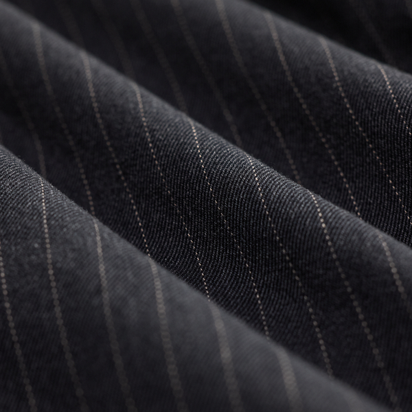 Unconstructed Pinstripe Denim Blazer