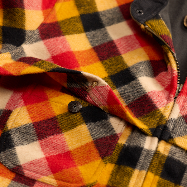 Cat-Patch Plaid Wool Overshirt