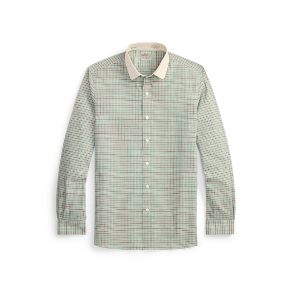 Turquoise Slim Fit Checked Dobby Shirt RRL 7