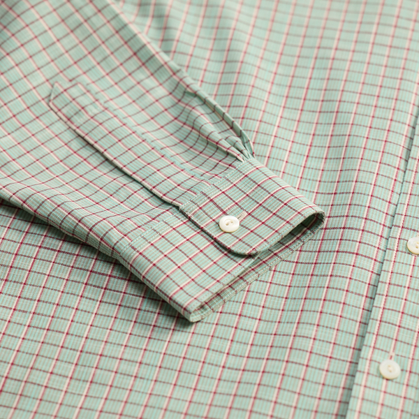 Turquoise Slim Fit Checked Dobby Shirt RRL 10