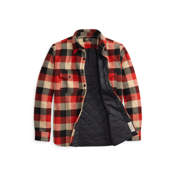 Quilted Plaid Wool Overshirt