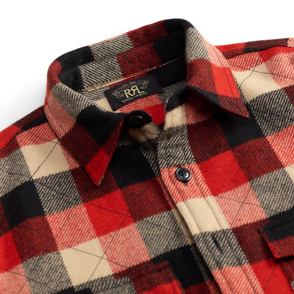 Quilted Plaid Wool Overshirt