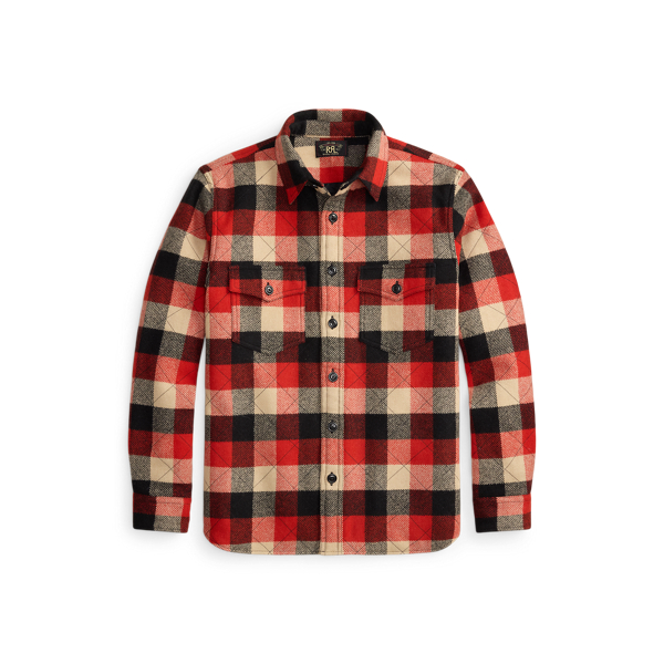 Quilted Plaid Wool Overshirt