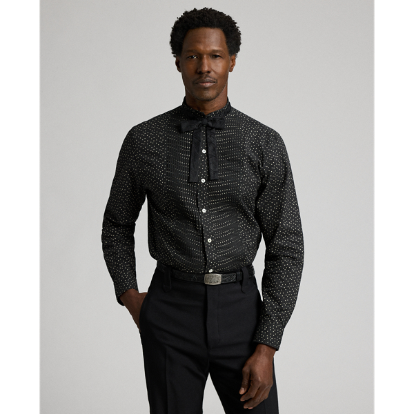 Slim Fit Star-Print Tuxedo Shirt