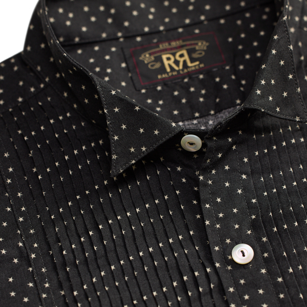 Slim Fit Star-Print Tuxedo Shirt
