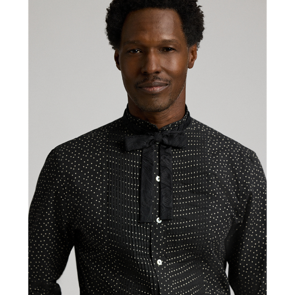 Slim Fit Star-Print Tuxedo Shirt
