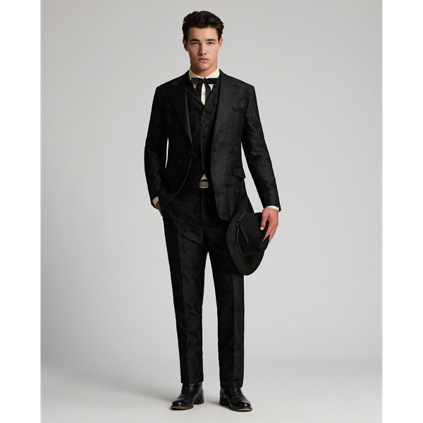 Pantalon de smoking slim western en soie