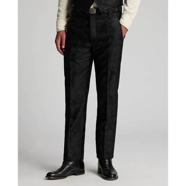 Pantalon de smoking slim western en soie