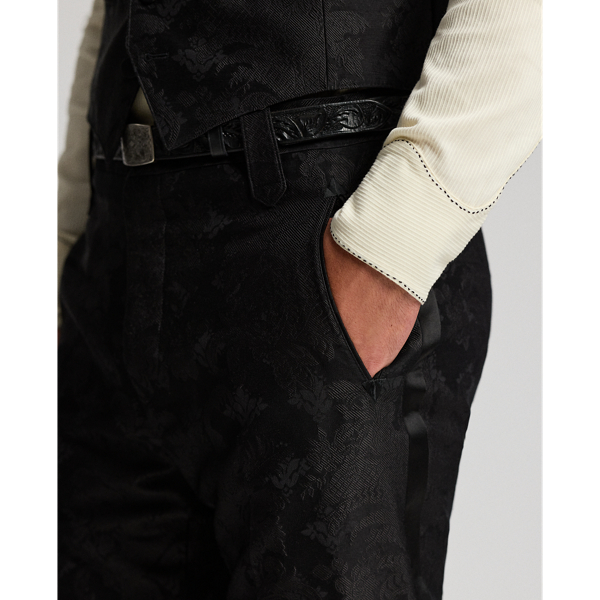 Pantalon de smoking slim western en soie