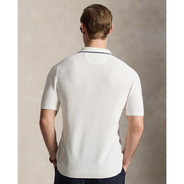 Performance-Pullover aus Piqu&eacute; RLX in Wei&szlig;e Farbspr./Edles Navy 5