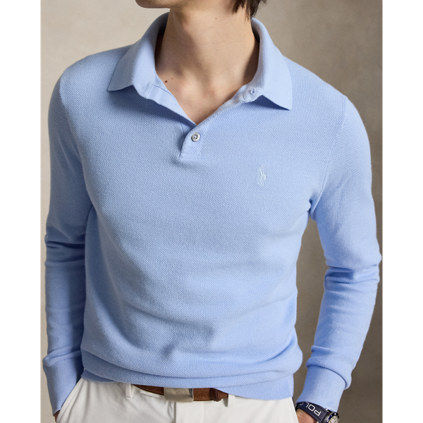 Pull col polo performance RLX en Bleu bureau 6