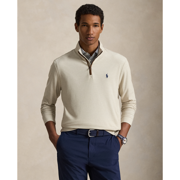 Pull demi-zippé piqué