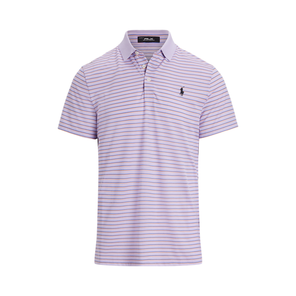 Purple and white striped polo shirt best sale