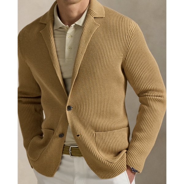 Polo Ralph Lauren キャメル コットンブレンド カーディガン L POLO RALPH LAUREN カーディガン コットンブレンド Polo