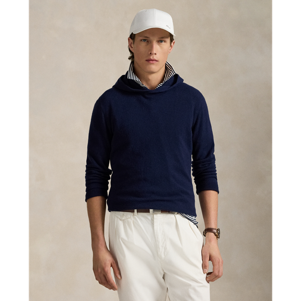 Refined Navy Pull à capuche en cachemire lavable RLX 1