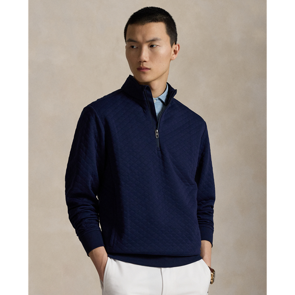 Quilted Double-Knit Pullover