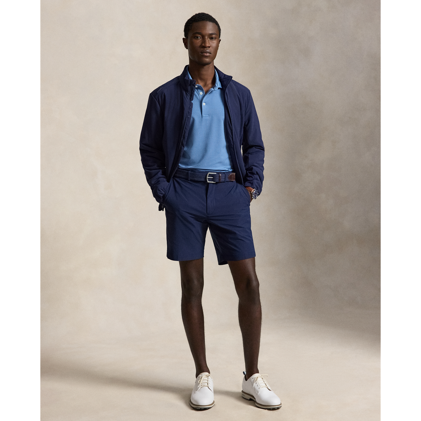Мужское поло Ralph Lauren Classic Fit Performance Polo, цвет: Синий / Королевский синий — фото 1