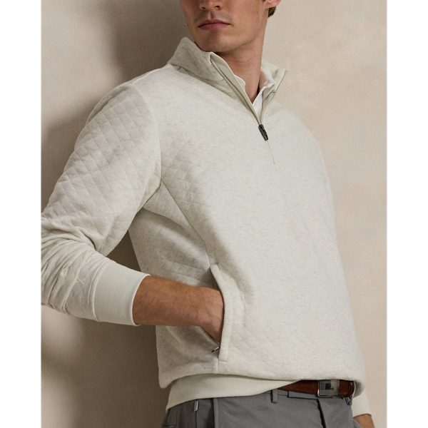 Quilted Double-Knit Mockneck Sweatshirt