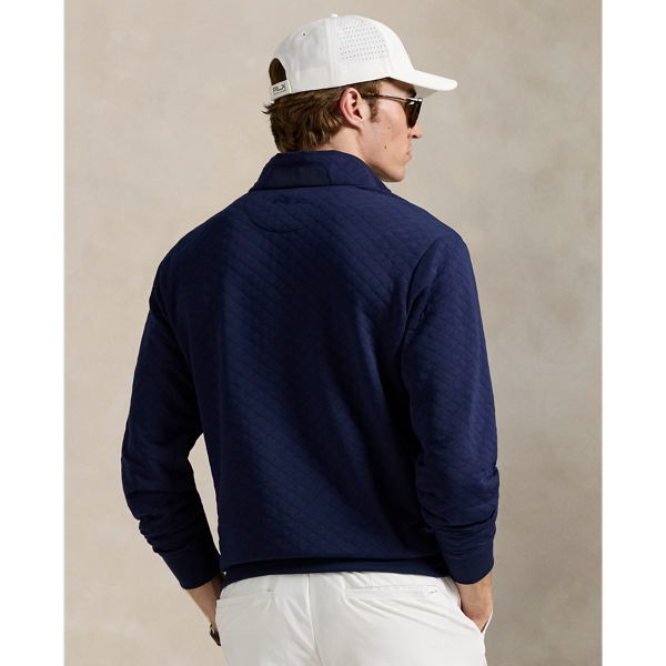 Quilted Double-Knit Mockneck Sweatshirt