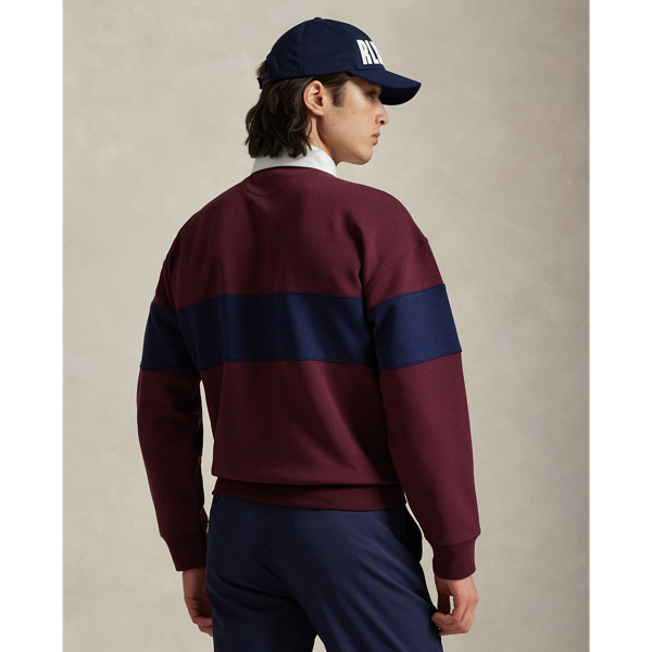 ★ ★ Men's Relaxed Fit Half Button Rugby Sweatsh Relaxed Fit Crest Rugby Sweatshirt