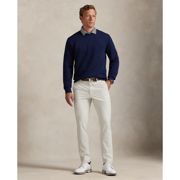 Refined Navy Quilted Double-Knit Crewneck Sweatshirt RLX 4