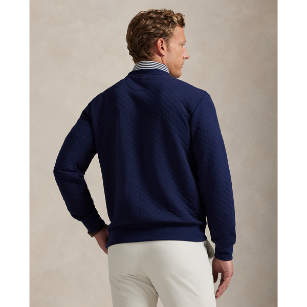 Refined Navy Quilted Double-Knit Crewneck Sweatshirt RLX 5
