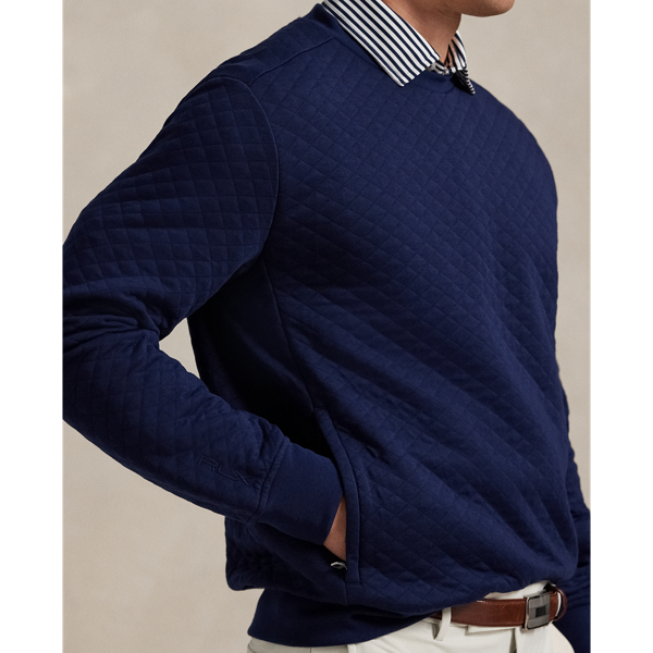Refined Navy Quilted Double-Knit Crewneck Sweatshirt RLX 6