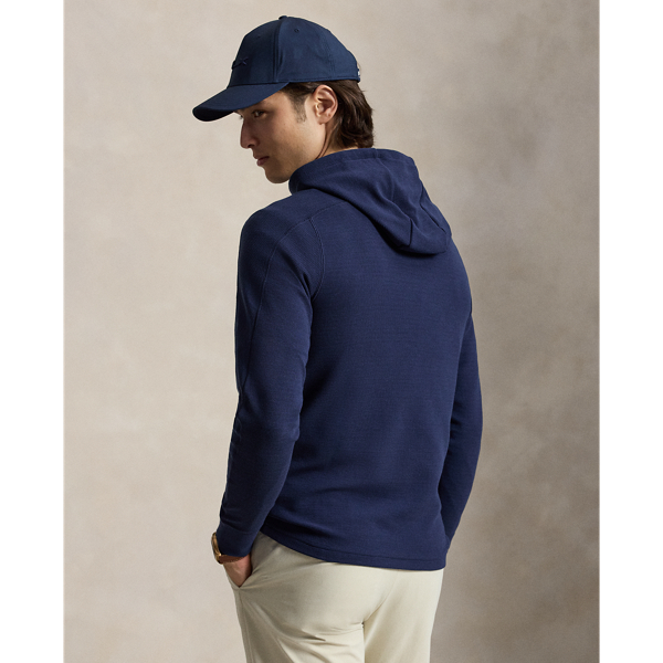Refined Navy Performance Waffle-Knit Hoodie RLX 5
