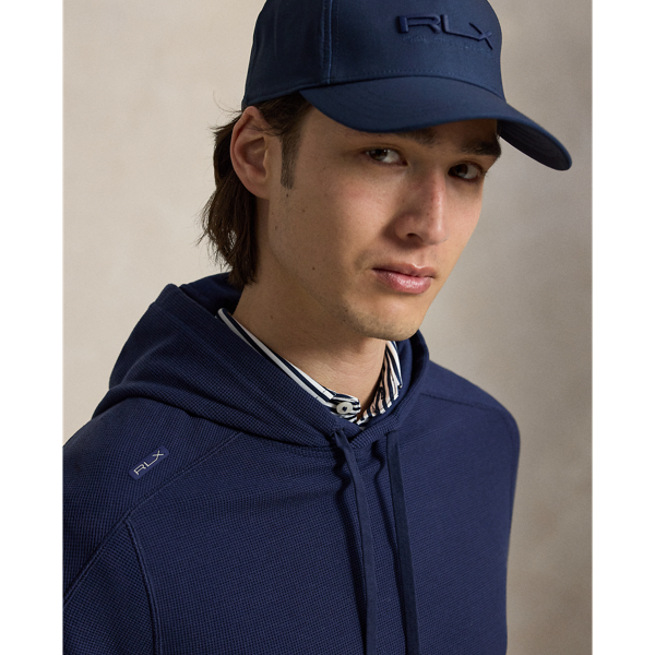 Refined Navy Performance Waffle-Knit Hoodie RLX 6