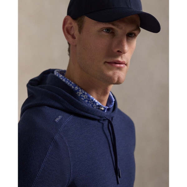 Sweat capuche performance tricot gaufr&eacute; RLX en Bleu marine chin&eacute; 6