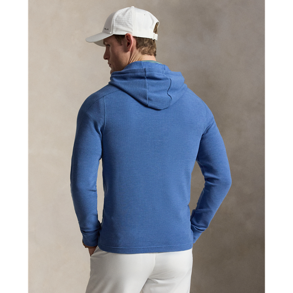 Fog Blue Heather Performance Waffle-Knit Hoodie RLX 5