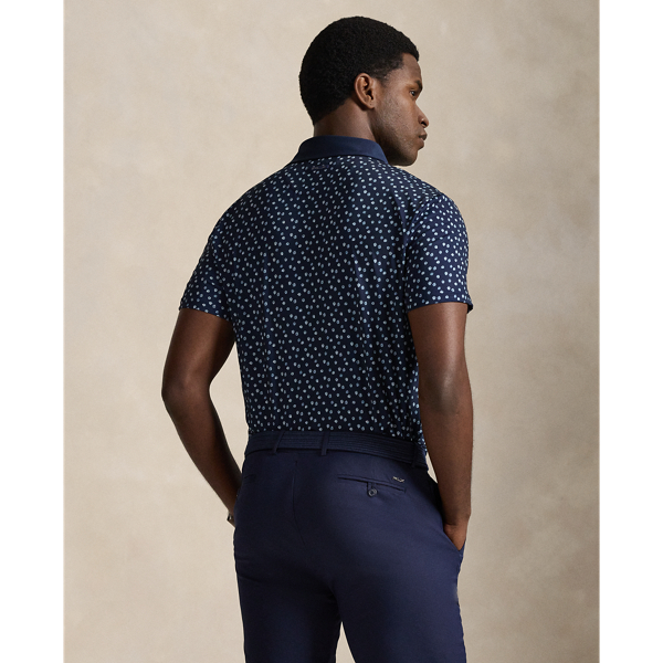 Refined Navy Dice Game Tailored Fit Performance Polo Shirt RLX 5