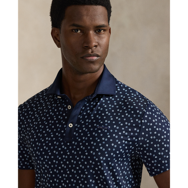Refined Navy Dice Game Tailored Fit Performance Polo Shirt RLX 6