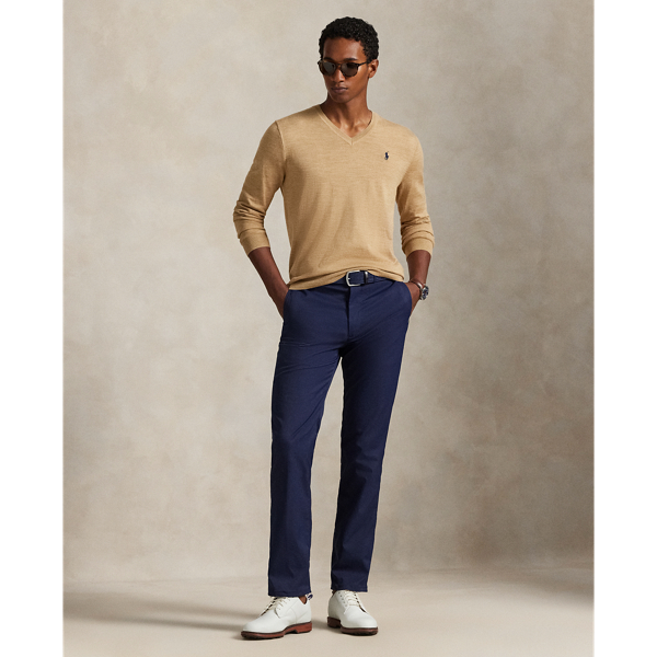 Pull performance à col en V RLX en Mélange caramel salé 4