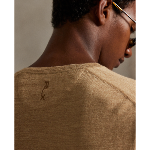 Pull performance à col en V RLX en Mélange caramel salé 6