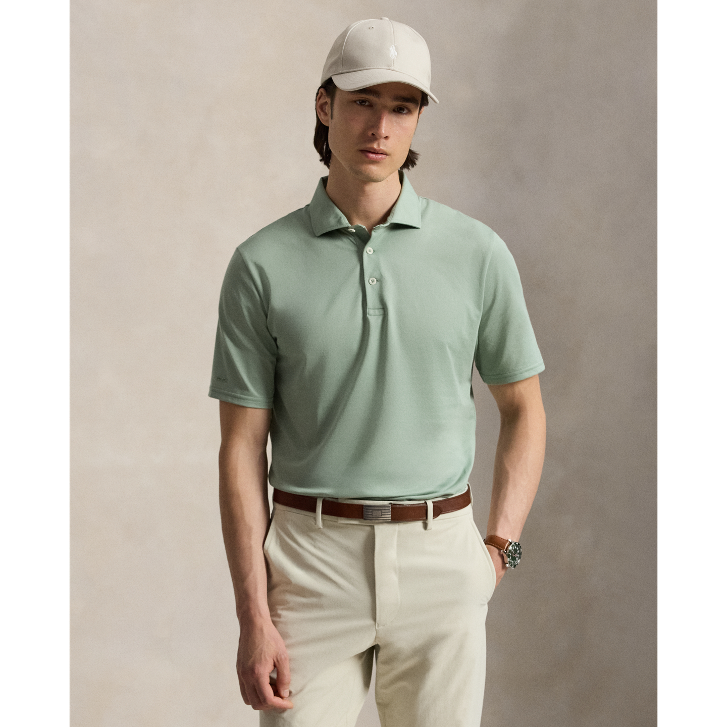 Мужское поло Ralph Lauren Classic Fit Performance Polo, цвет: Светлый зелёный — фото 5