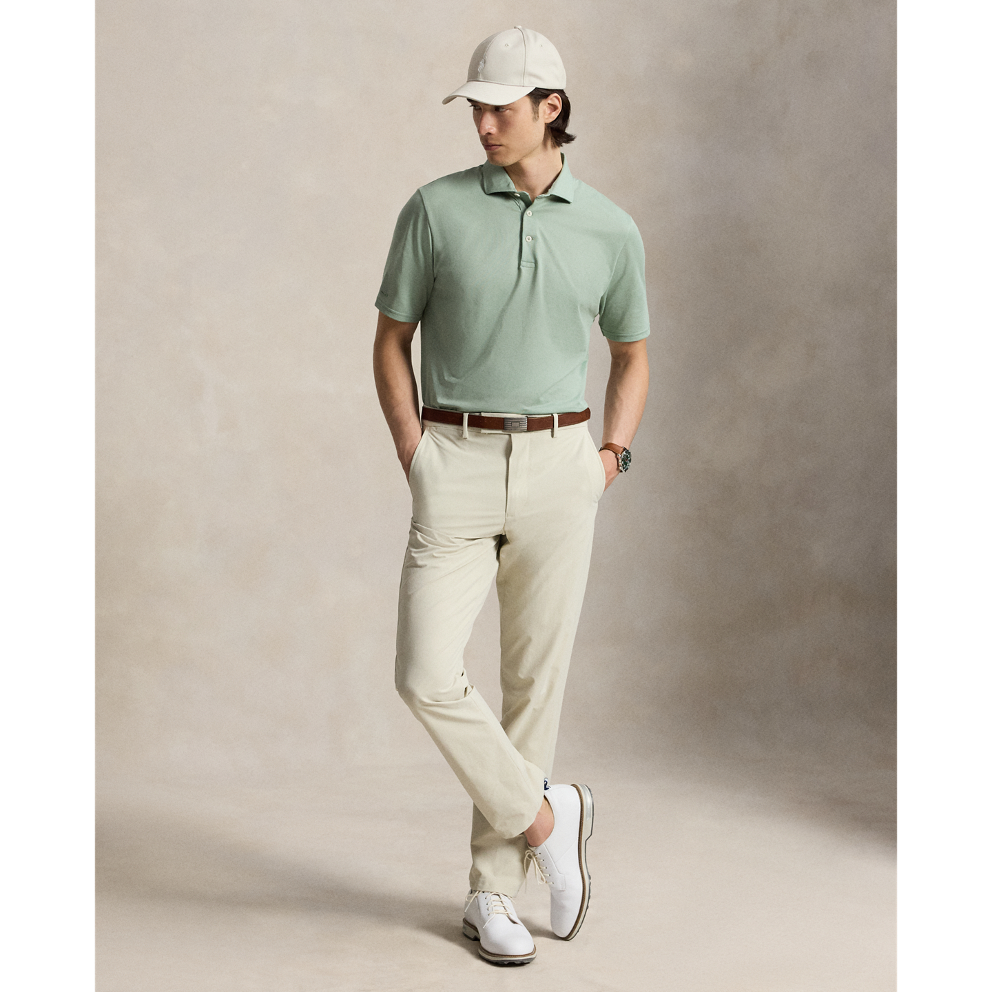 Мужское поло Ralph Lauren Classic Fit Performance Polo, цвет: Светлый зелёный — фото 1