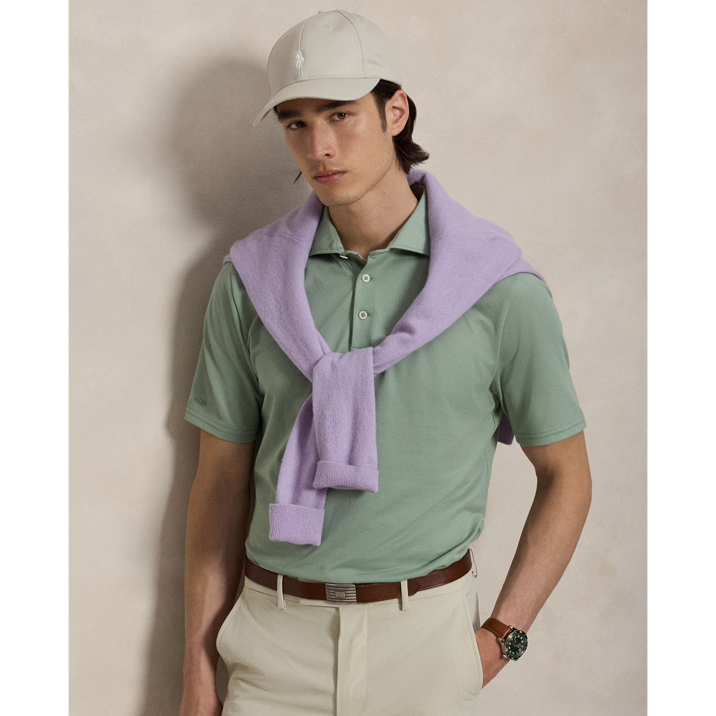 Мужское поло Ralph Lauren Classic Fit Performance Polo, цвет: Светлый зелёный — фото 4