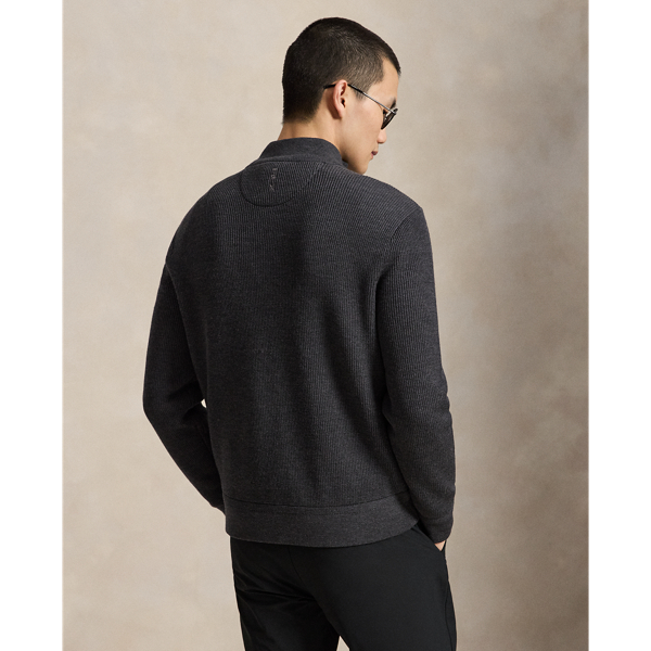 Metallic Grey Heather Performance Hybrid Full-Zip Jumper RLX 5