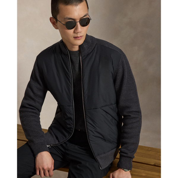 Metallic Grey Heather Performance Hybrid Full-Zip Jumper RLX 6
