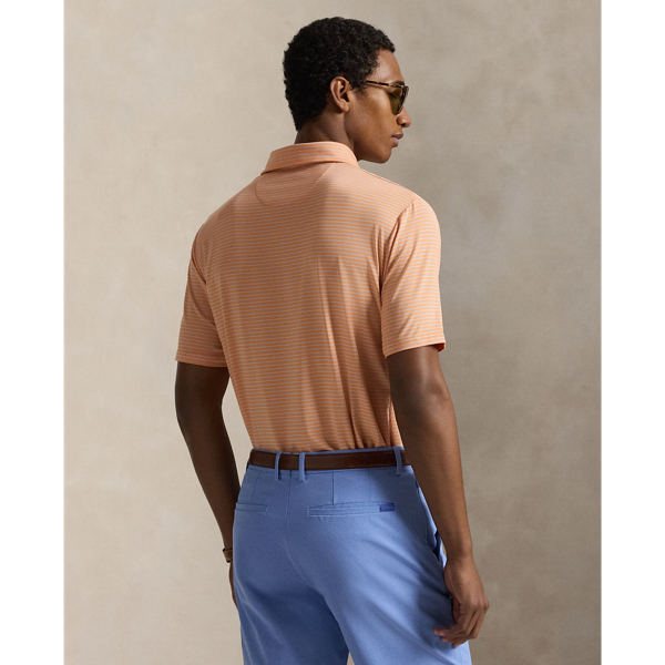 Pompano Orange/Office Blue Classic Fit Performance Polo Shirt RLX 5