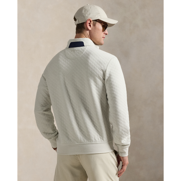 Stone Pebble Quilted Double-Knit Half-Zip Pullover RLX 5