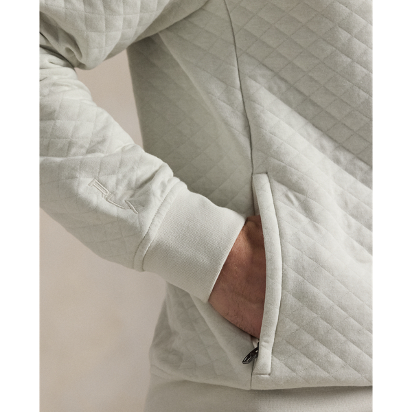 Stone Pebble Quilted Double-Knit Half-Zip Pullover RLX 6