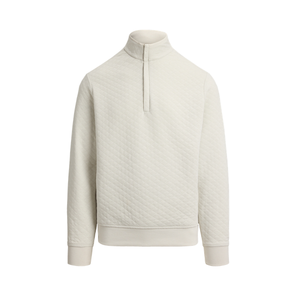Stone Pebble Quilted Double-Knit Half-Zip Pullover RLX 2