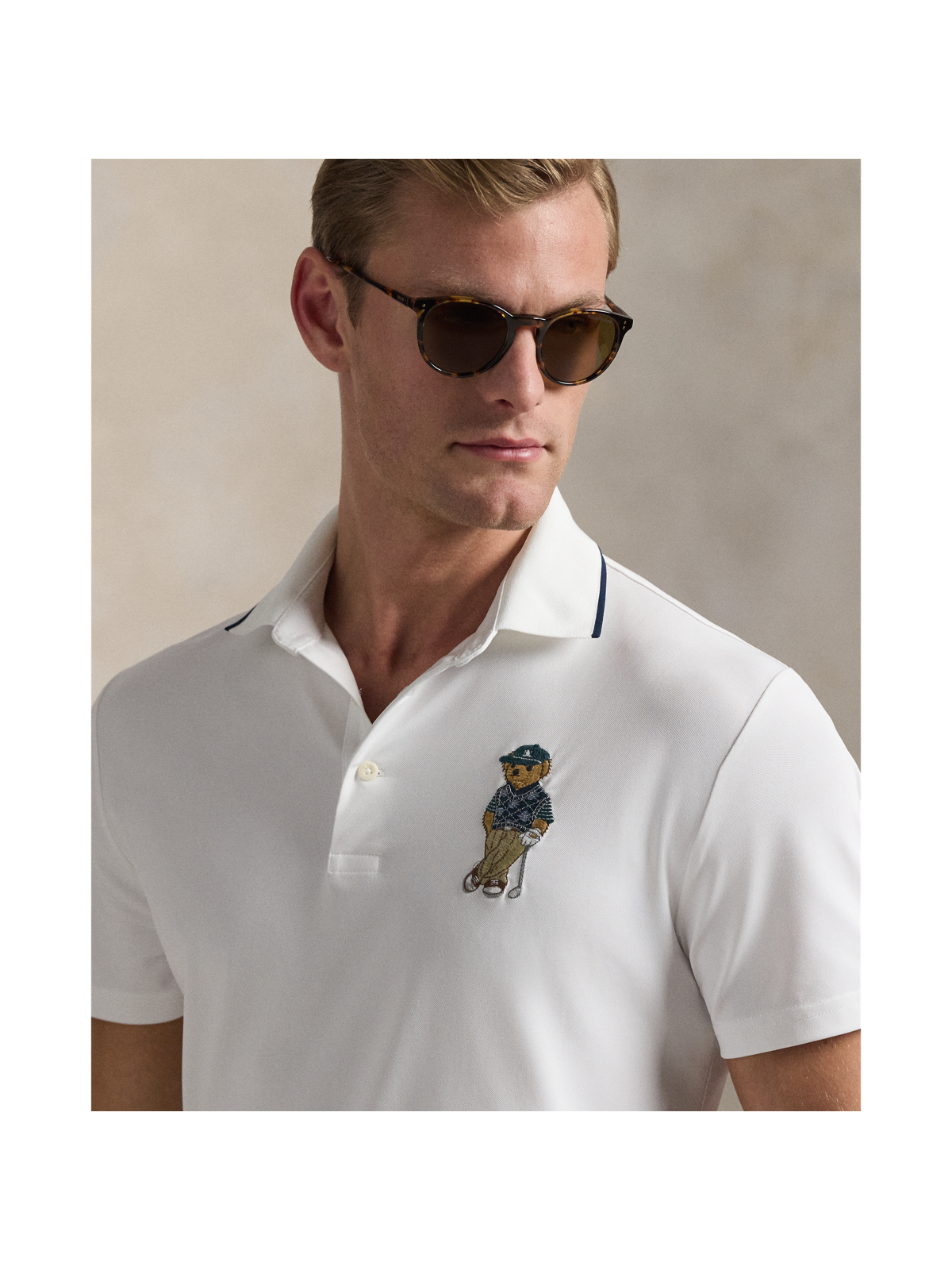 Мужские рубашки Ralph Lauren Tailored Fit Polo Bear Polo Shirt — фото 3