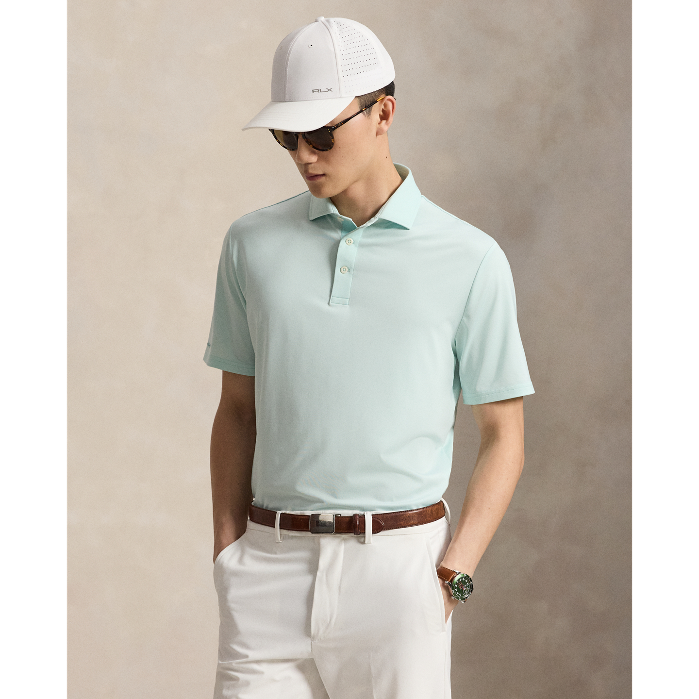 Мужское поло Ralph Lauren Classic Fit Performance Polo, цвет: Синий — фото 4