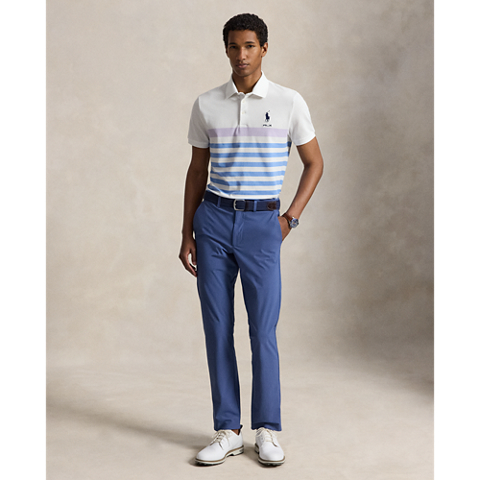 Мужское поло Ralph Lauren Tailored Fit Performance Polo, цвет: Сиреневый разноцветный