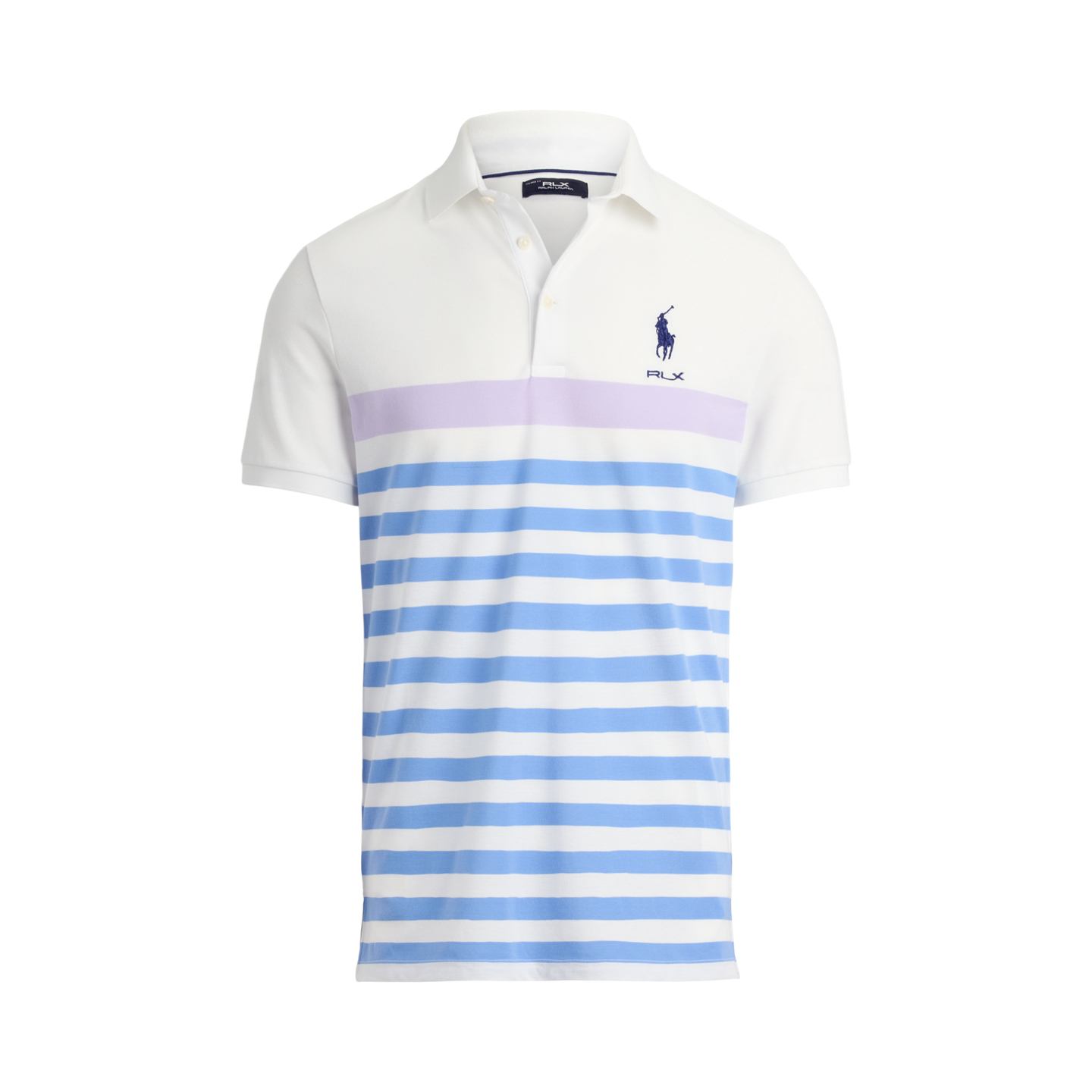Мужское поло Ralph Lauren Tailored Fit Performance Polo, цвет: Сиреневый разноцветный — фото 5