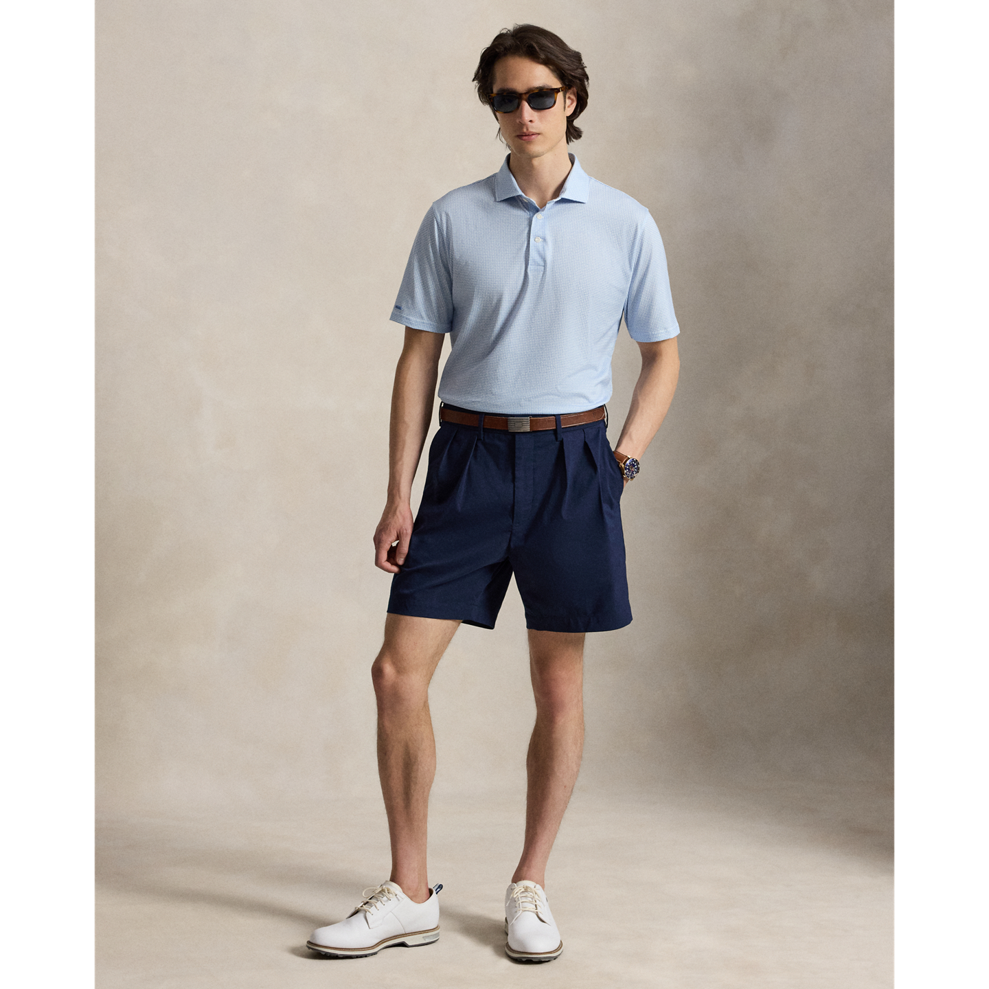 Мужское поло Ralph Lauren Classic Fit Performance Polo, цвет: Синий — фото 1